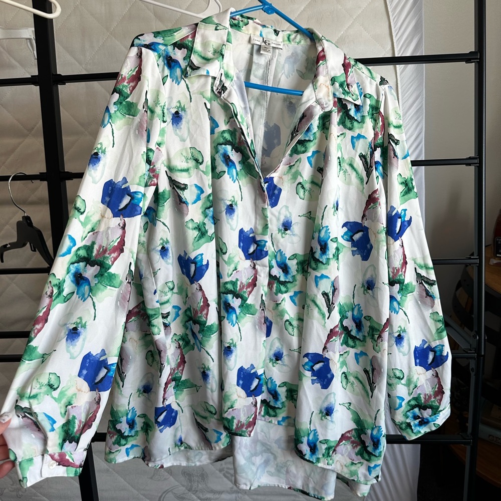Floral Watercolor Blouse